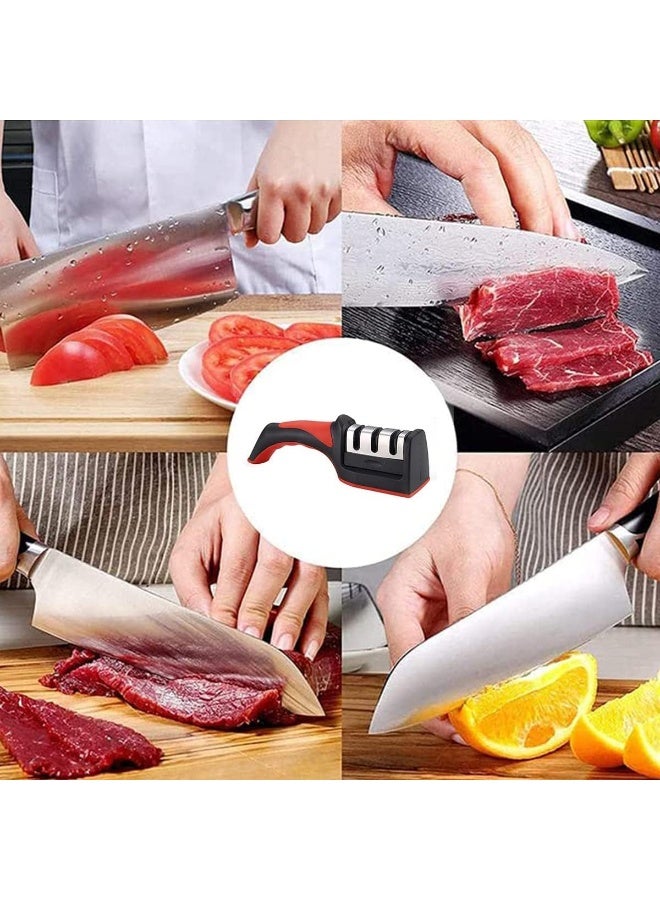 مبراة سكاكين يدوية 3 في 1 بثلاث مراحل شحذ للاستخدام المنزلي - Image 2