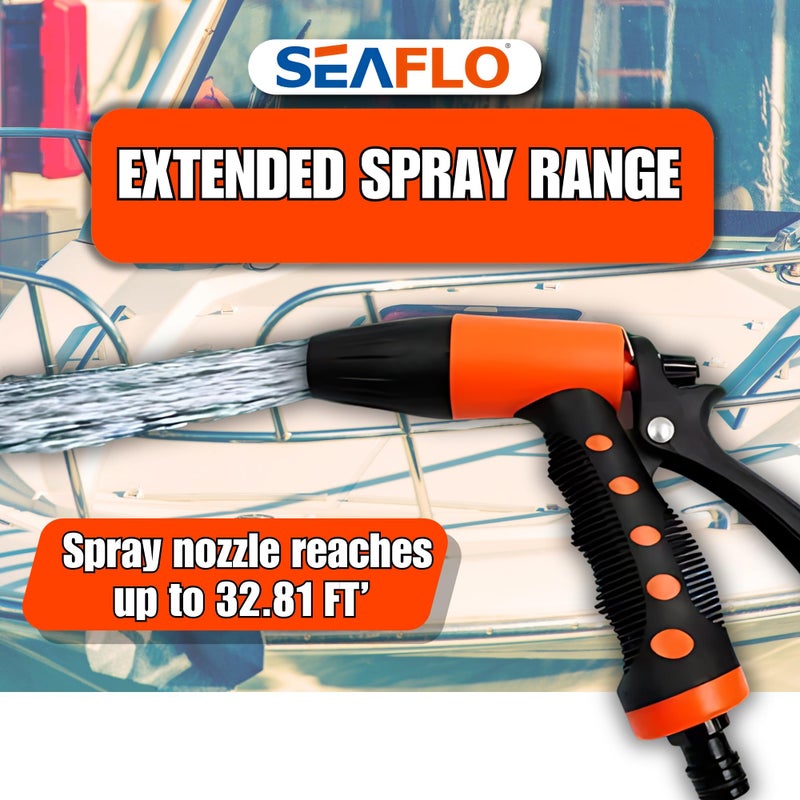 SEAFLO 55-Series Washdown Pump Kit - 12V DC, 5.5 GPM, 70 PSI, Self-Priming, Coiled Hose, Spray Nozzle, High Flow for RV, Boat, Off-Grid, Freshwater, and Saltwater Applications 4-Year Warranty - Image 4