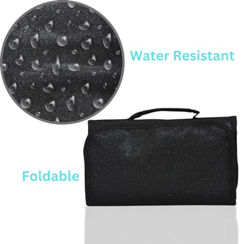 NGIL Glitter Travel Hanging Toiletry Bag for Cheerleaders and Dance Teams, Toiletry Organizer and Toiletry Bag for Women, Cosmetic Travel Bag(Glitter-Black) - Image 3