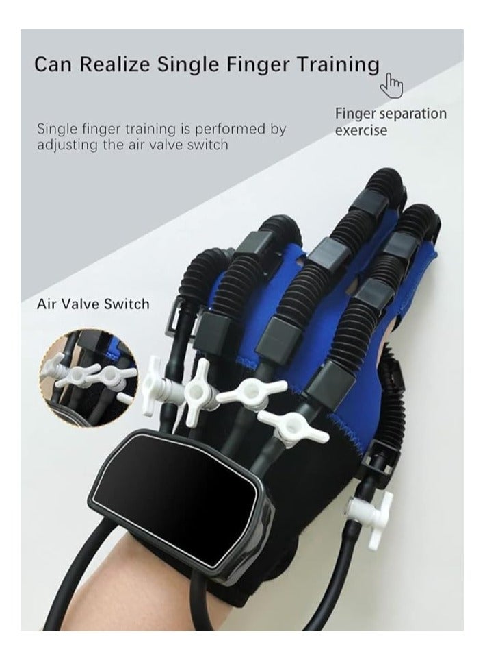MDELAO Rehabilitation Robot Glove, Finger Rehabilitation Training Insoles With Lcd Touch Screen And Timing, Finger Straightening Brace Protector, left-M - Image 3