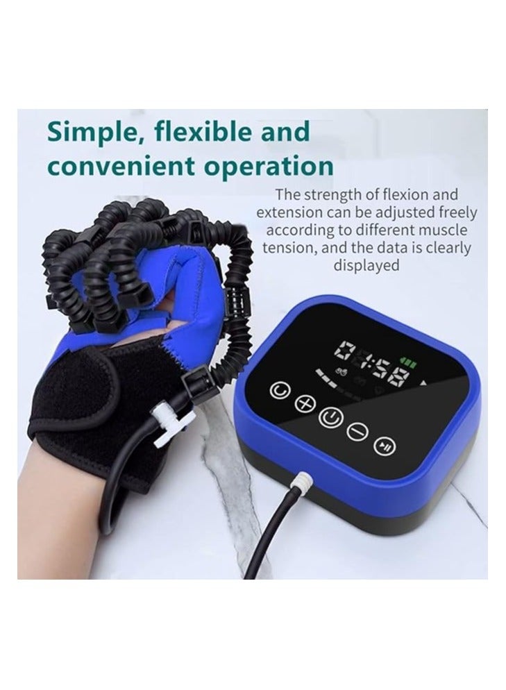 MDELAO Rehabilitation Robot Glove, Finger Rehabilitation Training Insoles With Lcd Touch Screen And Timing, Finger Straightening Brace Protector, left-M - Image 4