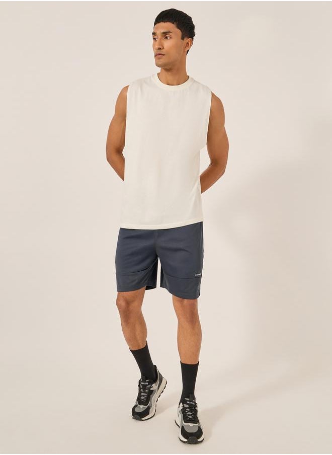 Styli Slogan Print Regular Fit Training Shorts  - Image 2