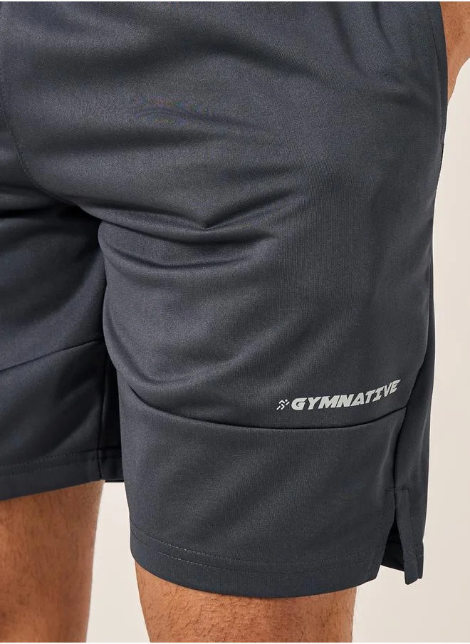 Styli Slogan Print Regular Fit Training Shorts