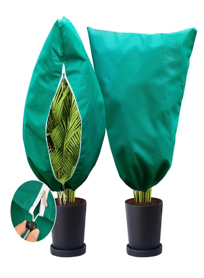 Insoma 2 Packs Plant Covers Freeze Protection 31.5" W X 47.3" H, Outdoor Plants Frost Protection Covers with Zipper & Drawstring, Frost Blankets for Tree, Shrub Potted Plants Cover in Winter - Image 1