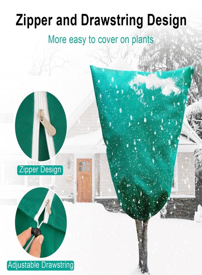 Insoma 2 Packs Plant Covers Freeze Protection 31.5" W X 47.3" H, Outdoor Plants Frost Protection Covers with Zipper & Drawstring, Frost Blankets for Tree, Shrub Potted Plants Cover in Winter - Image 3
