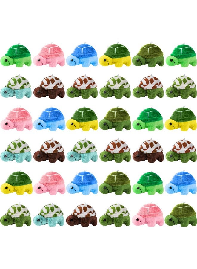 Hungdao 36 Pcs Mini Turtle Stuffed Toy Bulk Small Turtle Plush Toys Soft Cute Stuffed Animal Decorations Animal Sea Party Favor for Adults Ocean Themed Birthday Supplies, 2.7 x 3.7 Inch - Image 1
