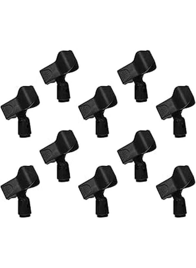 10pcs Black Microphone Clip Holder for Stands and Desks Portable Cable Clips for Live Streaming and Meetings - Image 1