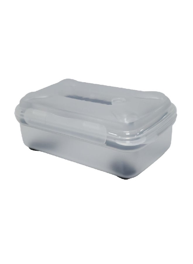 smash 2-Piece Hinged Lid Leakproof Air Tight Sandwich and Snack Box Clear and Black 6 x 24 x 16 cm 11246 - Image 3