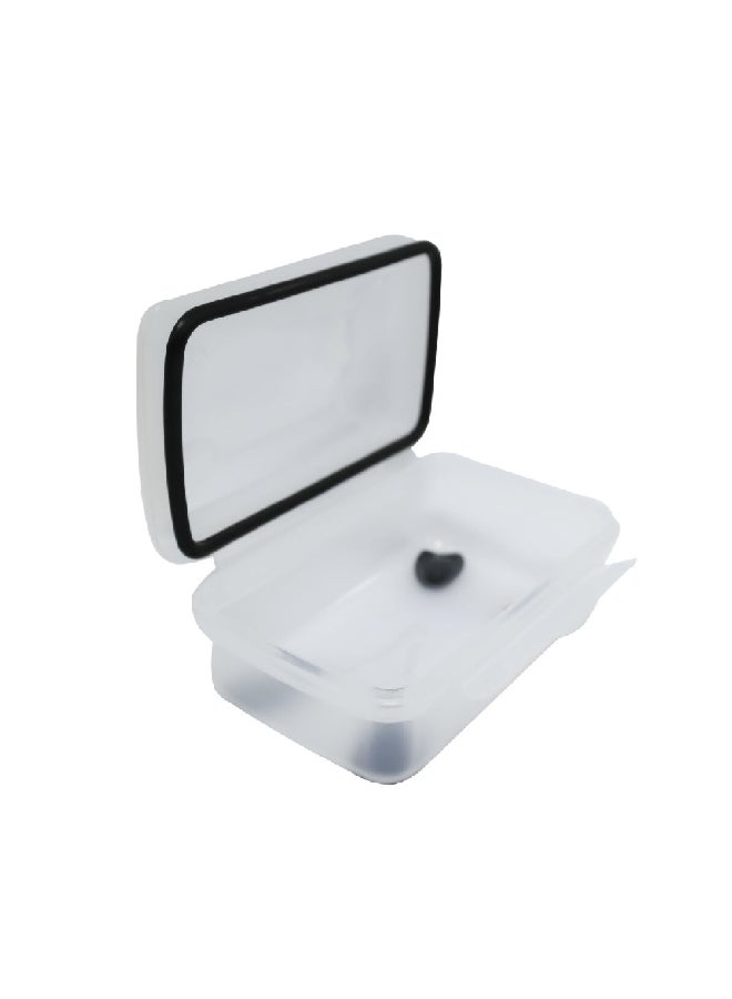 smash 2-Piece Hinged Lid Leakproof Air Tight Sandwich and Snack Box Clear and Black 6 x 24 x 16 cm 11246 - Image 4