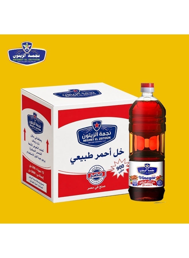 Negmet El Zeitoun Natural Red Vinegar - 900 Ml - Box - Image 1