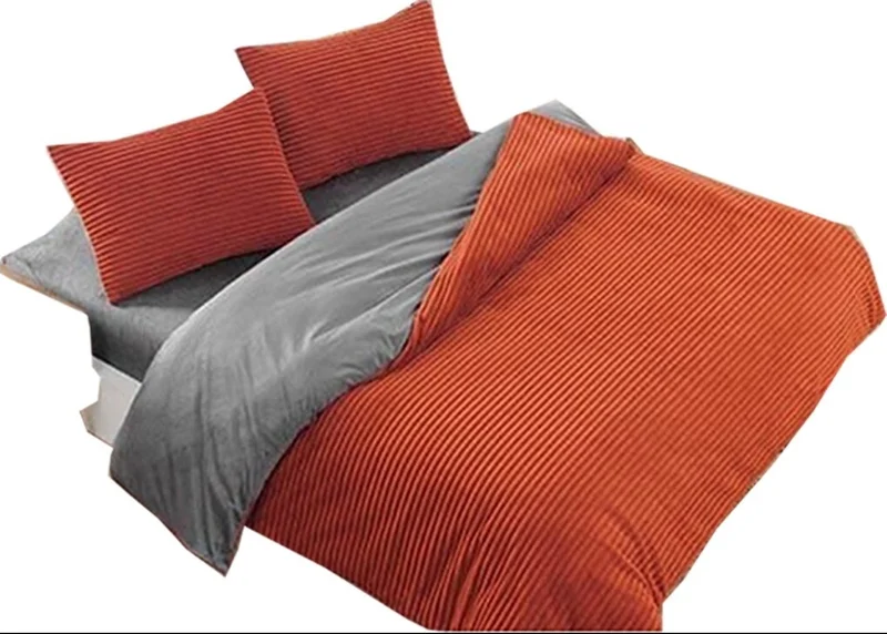 MERINOS Eternity Corded 4-Piece Tile Double Velvet Duvet Cover Set