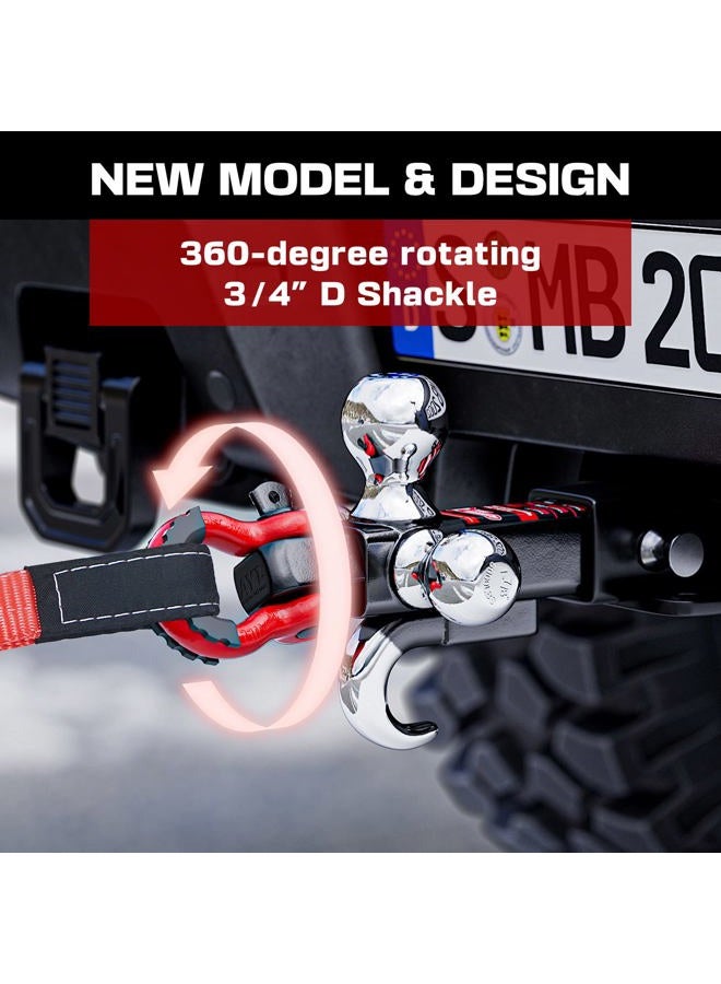 Ayleid Trailer Hitch Tri-Ball Mount with Hook&Pin&Rotatable Tow Shackle,Fits 2-in Receiver with 1-7/8-in,2-in,2-5/16-in Hitch Ball… - Image 4