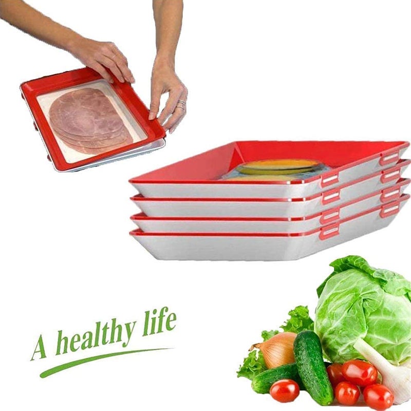 Wishbone Food Fresh Keeping Cover Clever Tray Creative Food Plastic Preservation Tray Kitchen Storage Container for Long Food Freshness Preservation - Image 2