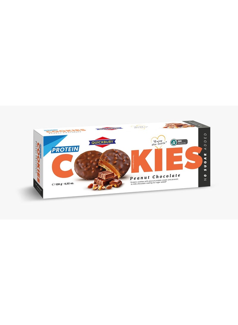 Quickbury Protein Cookies with Peanuts and Chocolate 128g - Image 2