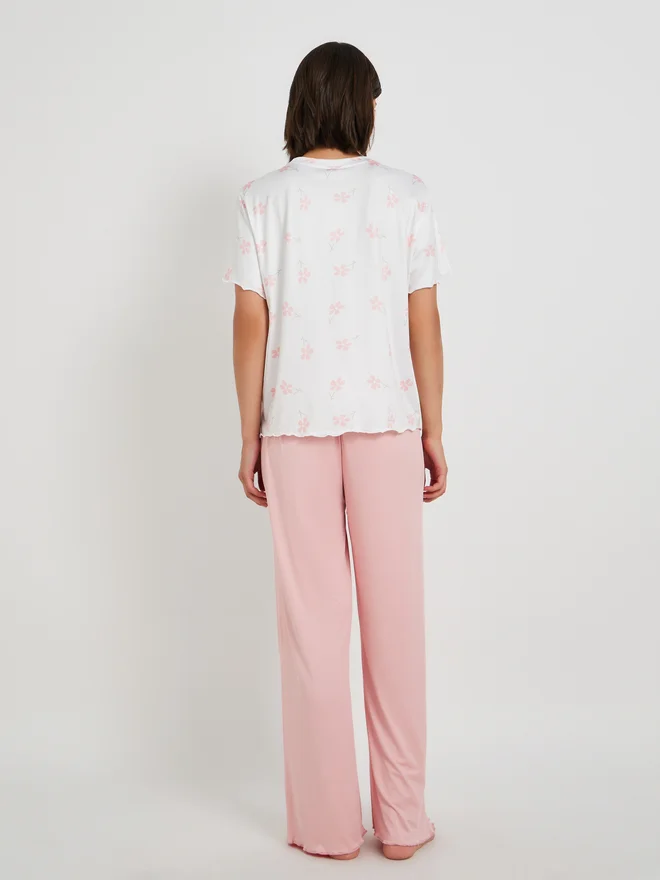Take Two Take Two Floral Printed T-Shirt and Solid Pyjama Set