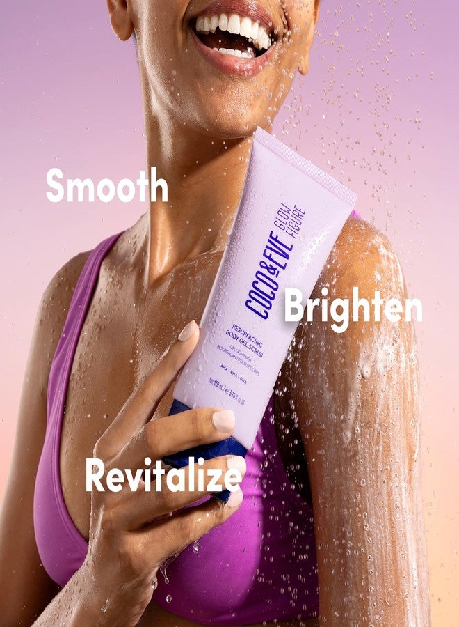 Coco & Eve Resurfacing Body Gel Scrub - Exfoliating Scrub with AHA, BHA for Smoothing, Brightening and Pre-Tan Prep. Improves Dry, Textured Skin, Uneven Tone. Suitable for Sensitive Skin (5.75 fl oz) - Image 2