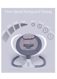 XiuWoo Automatic Electric Infant Baby Swing Cradle, Baby Rocking Chair, Baby Bouncer and Baby Rocker with Adjustable Speed and Bluetooth Music, Mosquito Net  - Image 5