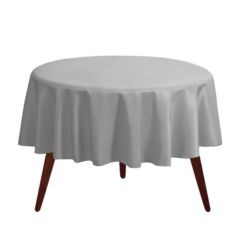 جي دي مودا Gee Di Moda Round TableCloth - قطعة قماش مائدة مستديرة من الفضة 90 بوصة لمدة 30 إلى 60 بوصة - طاولات مستديرة - نسيج قابلة للغسل - لبوفيه طاولة عشاء حفل عشاء ودش الطفل - Image 1
