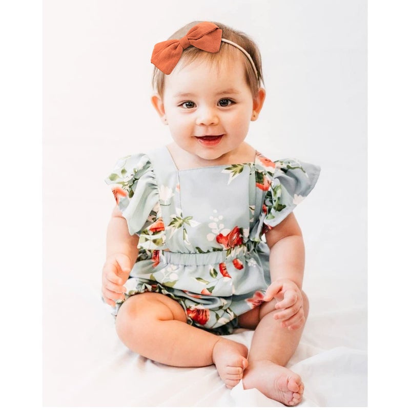 Jesries 30 Pcs Baby Headbands Girls Hair Bows Nylon Hairbands with Linen Bows Handmade Head Accessories for Infant Newborn Toddlers Kids - Image 4