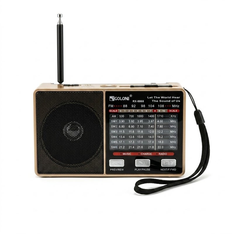 Portable AM/FM Radio with Antenna Multi-Band Classic Radio with USB & Memory Card Support - A1-323 - Image 1