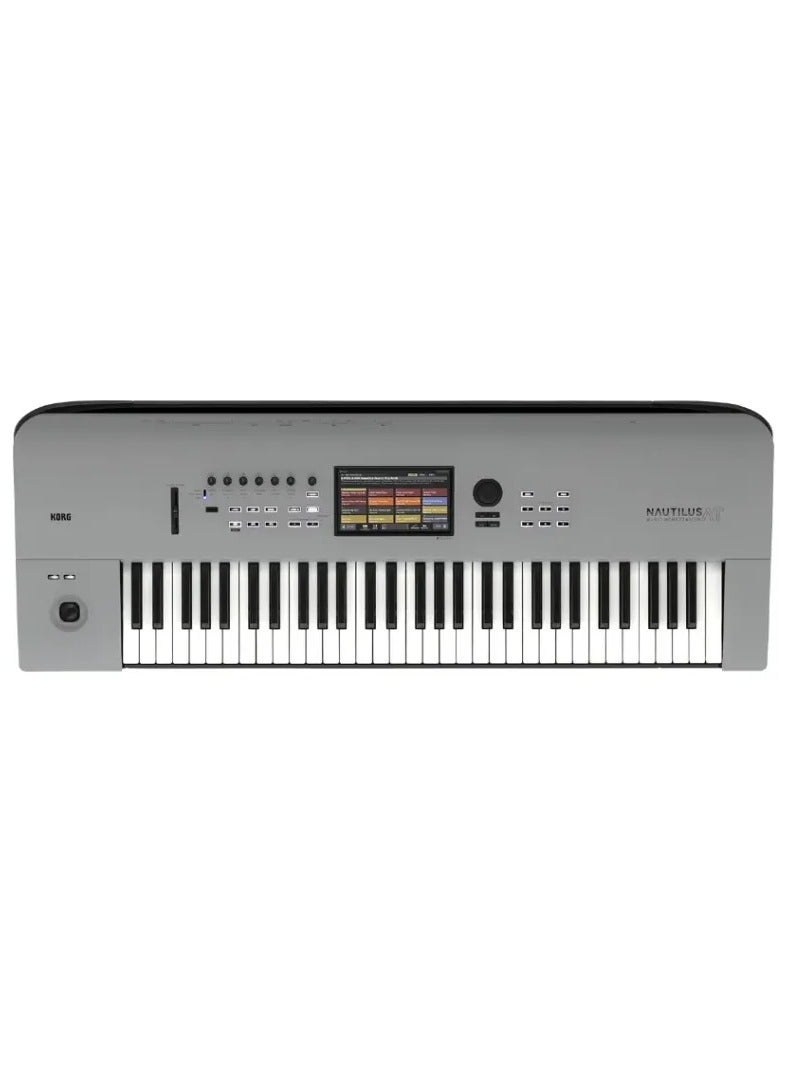 Korg Nautilus 61AT GR | Nautilus Series | 61-Key Music Workstation | 9 Sound Engines | Aftertouch | TouchView Display | Matte Gray