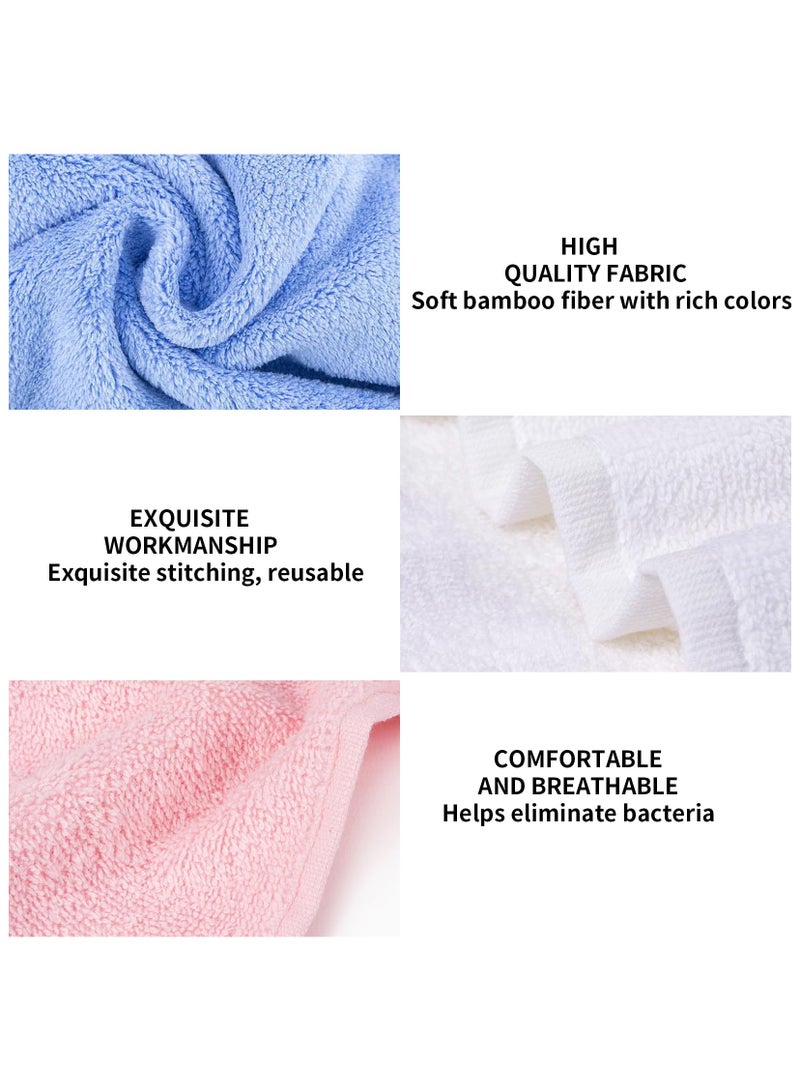 Bamboo Face Cloth, Soft Flannels Wash Cloth Face Towels , Reusable Soft Bamboo Wash Cloths 4 Pcs - Image 4