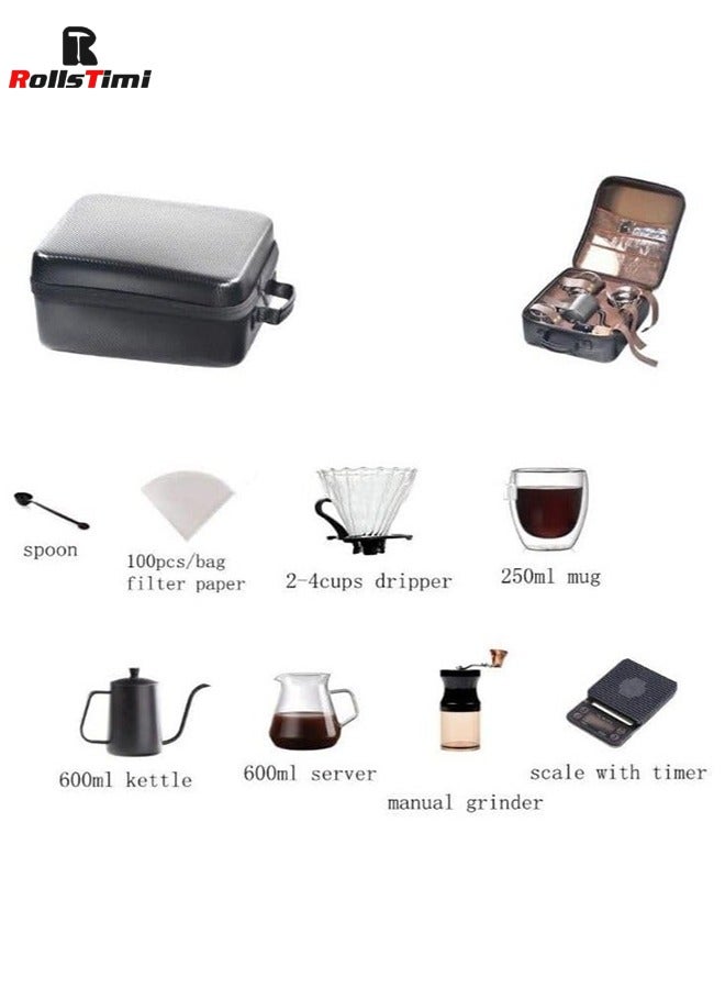 RollsTimi  V60 Pour Over Coffee Maker Set Coffee Kettle Scale, Coffee Dripper All in 1 Traveling Camping Manual Coffee Kit Coffee Gift Set  - Image 3