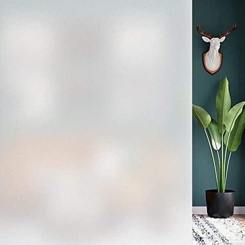 HIDBEA Frosted Window Privacy Film  Non Adhesive Static Cling Glass Stickers Sun UV Blocking Heat Control Door Covering Decals for Home Office 236 x 1575 Inch