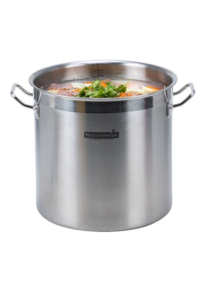 Restaurantware Met Lux 21 Quart Stock Pot, 1 Induction Ready Gumbo Pot - With Handles, Lid Sold Separately, Mirror-Finish Stainless Steel Stew Pot, For Cooking And Boiling Food, - Image 1