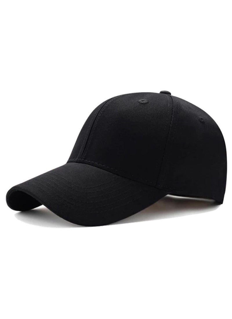 NOVOLAN Baseball Cap Duckbill Cap Sun Hat Peaked Cap Sun Visor Solid Color Cotton Men & Women Cap Shade Baseball Outdoor, Adjustable Copper Buckle Head Size Flattering 54-62cm 18 Color (black) - Image 1