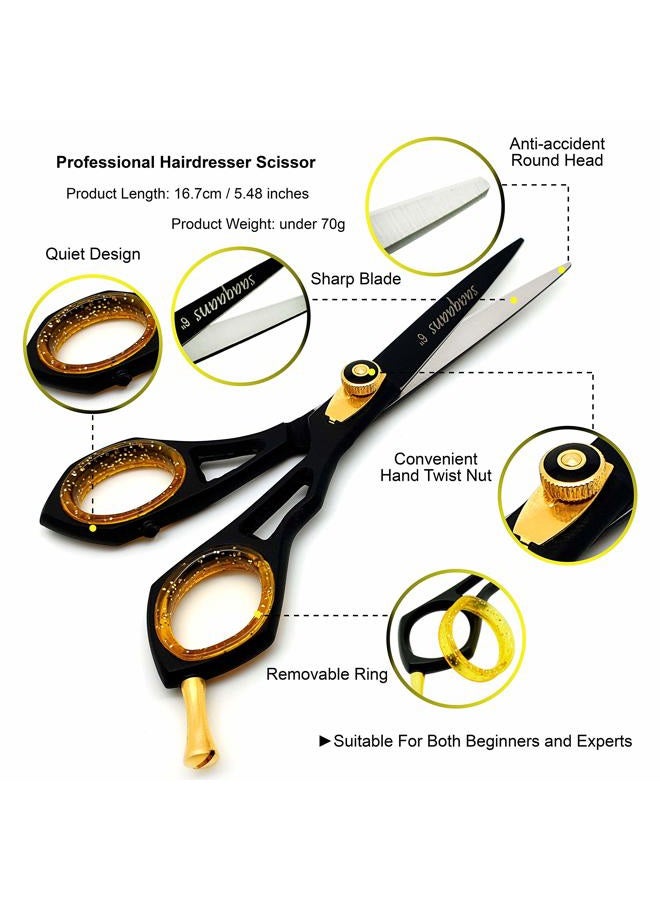 Saaqaans SQR-01 Professional Hairdressing Scissor - Perfect for Hair Salon/Barber/Hairdresser and Home use to Trim your Haircut/Beard/Moustache - Comes with Beautiful Black Pouch/Case - Image 2