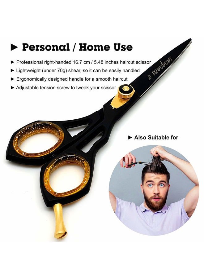 Saaqaans SQR-01 Professional Hairdressing Scissor - Perfect for Hair Salon/Barber/Hairdresser and Home use to Trim your Haircut/Beard/Moustache - Comes with Beautiful Black Pouch/Case - Image 5