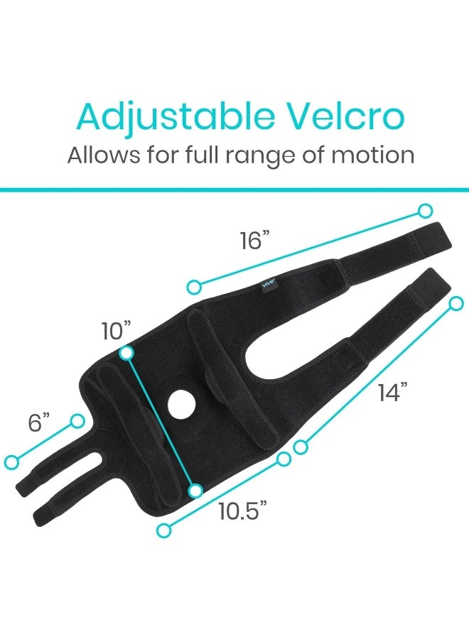 Vive Hinged Knee Brace Adjustable Open Patella Support For Swollen Acl Tendon Liga T And Iscus Injuries Athletic Compression For Running And Arthritic Joint Problems Pack of 1 Black - Image 5