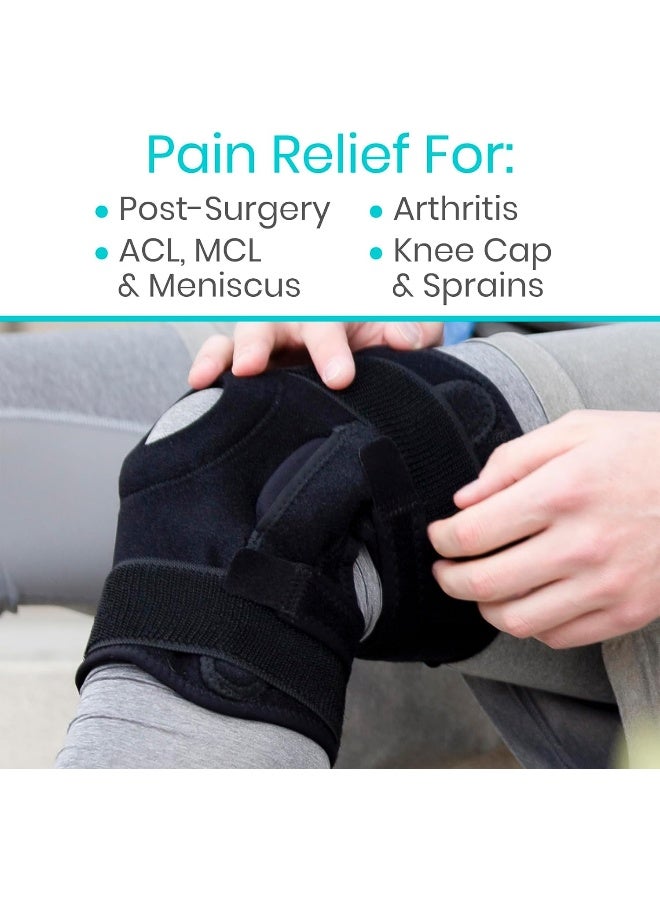 Vive Hinged Knee Brace Adjustable Open Patella Support For Swollen Acl Tendon Liga T And Iscus Injuries Athletic Compression For Running And Arthritic Joint Problems Pack of 1 Black - Image 4
