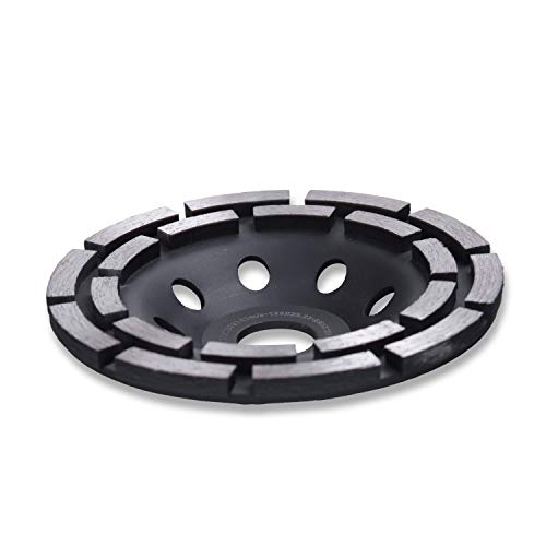 HERZO Diamond Concrete Grinding Wheel 5 inch,Double Row Diamond Cup Wheel for Polishing and Cleaning Stone Concrete Surface, Cement, Marble, Rock, Granite, and Thinset Removing - Image 2