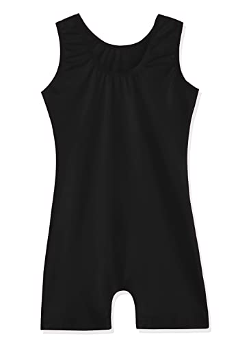 EQSJIU Kids Gymnastics Leotards For Girls With Shorts Black Pure Tumbling Outfits For Girls Primary School Class 7-8 Years - Image 2