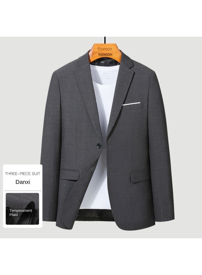 ROMON Fashion Plaid】men's Single-breasted Slim Fit Casual Blazer, Business Casual Suit Jacket For Men - Image 2