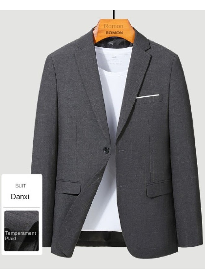 ROMON Fashion Plaid】men's Single-breasted Slim Fit Casual Blazer, Business Casual Suit Jacket For Men - Image 1