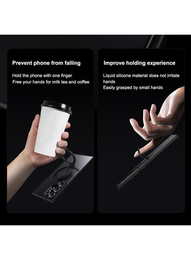 اس-توب جراب لهاتف Samsung Galaxy S24 Ultra 5G Frosted MagSafe حامل حلقي مغناطيسي دوار - Image 3