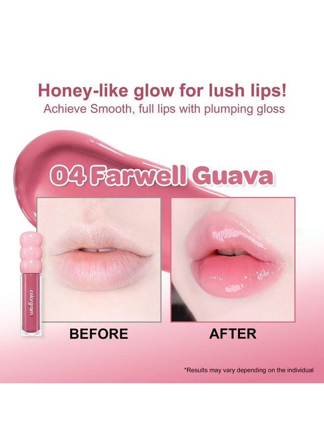 COLORGRAM - Fruity Glass Gloss 04 Farewell Guava | Non-Sticky Glossy Lip Tint With Glass-Like Shine | Long-Lasting Hydrating Lip Gloss For Smooth & Plump Lips - Image 1