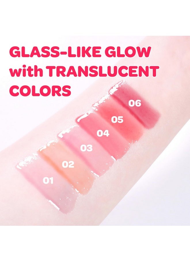 COLORGRAM - Fruity Glass Gloss 04 Farewell Guava | Non-Sticky Glossy Lip Tint With Glass-Like Shine | Long-Lasting Hydrating Lip Gloss For Smooth & Plump Lips - Image 1