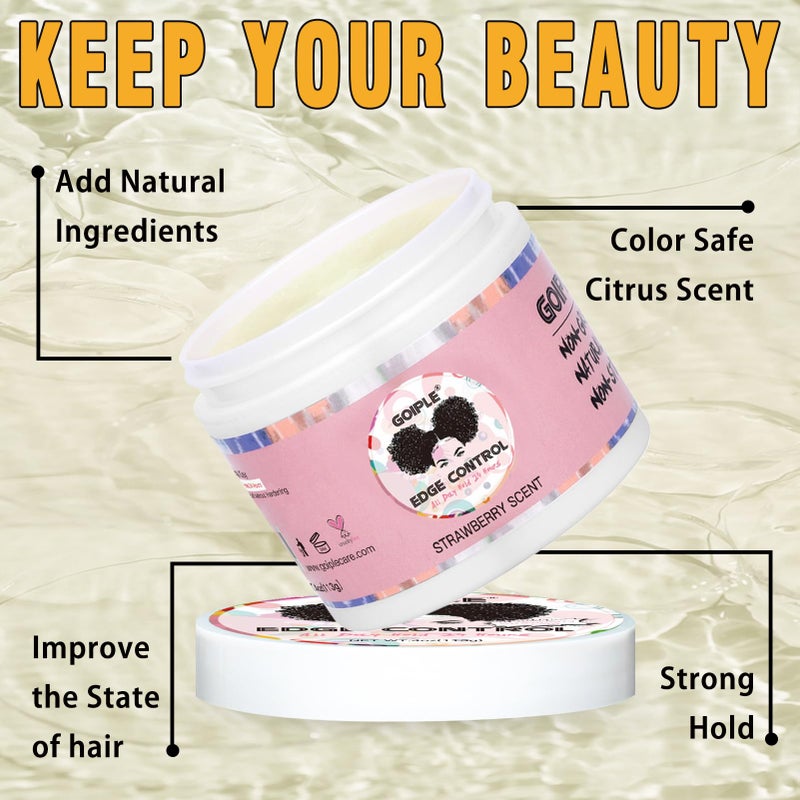 Goiple Edge Control Wax for Women - Strong Hold, Non-Greasy Smoother, Styling Wax for Black Hair - No Flaking, Rosemary Oil for Growth, Braiding Gel, Braid Mousse, Shine - Image 5
