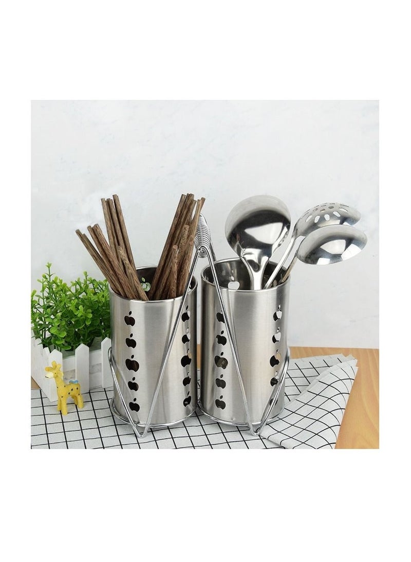 Multi-Shape 2 in 1 Stainless Steel Kitchen Utensil Holder - Image 4