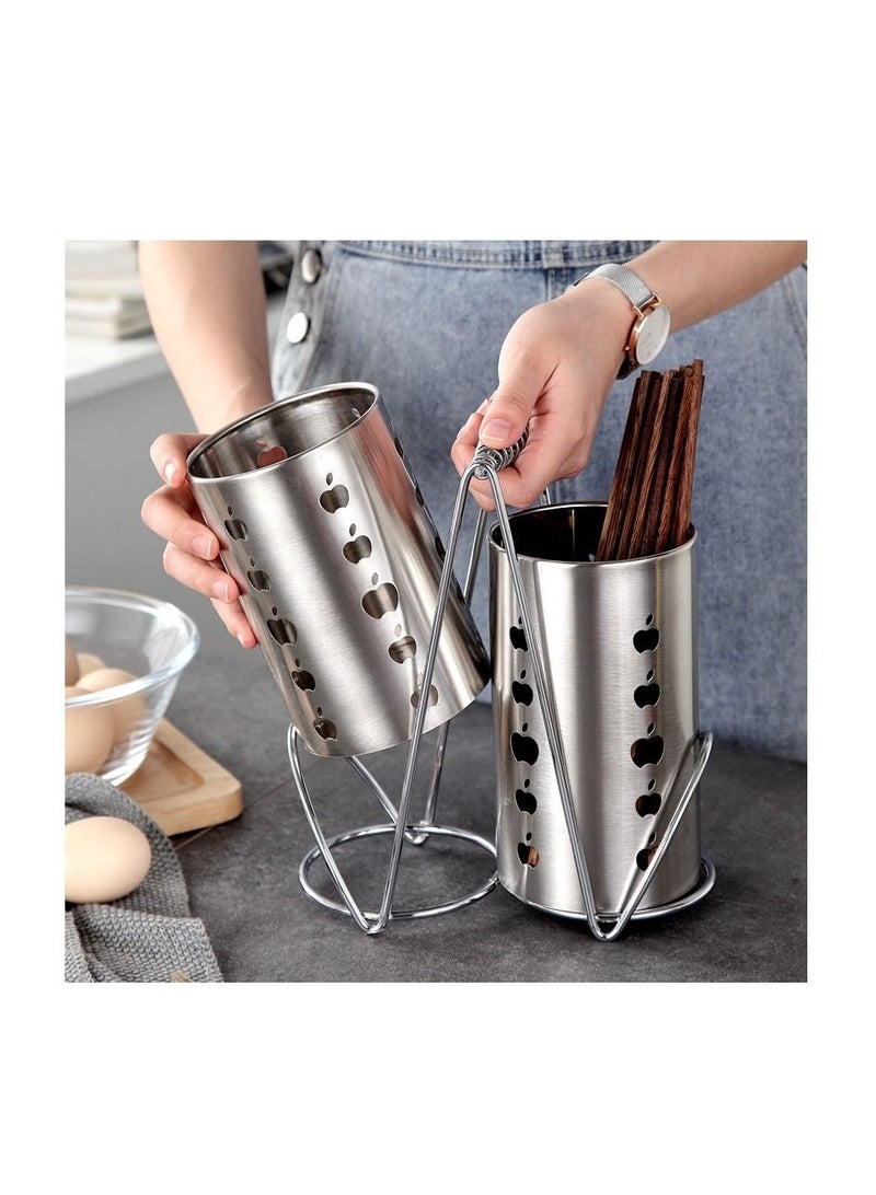 Multi-Shape 2 in 1 Stainless Steel Kitchen Utensil Holder - Image 1