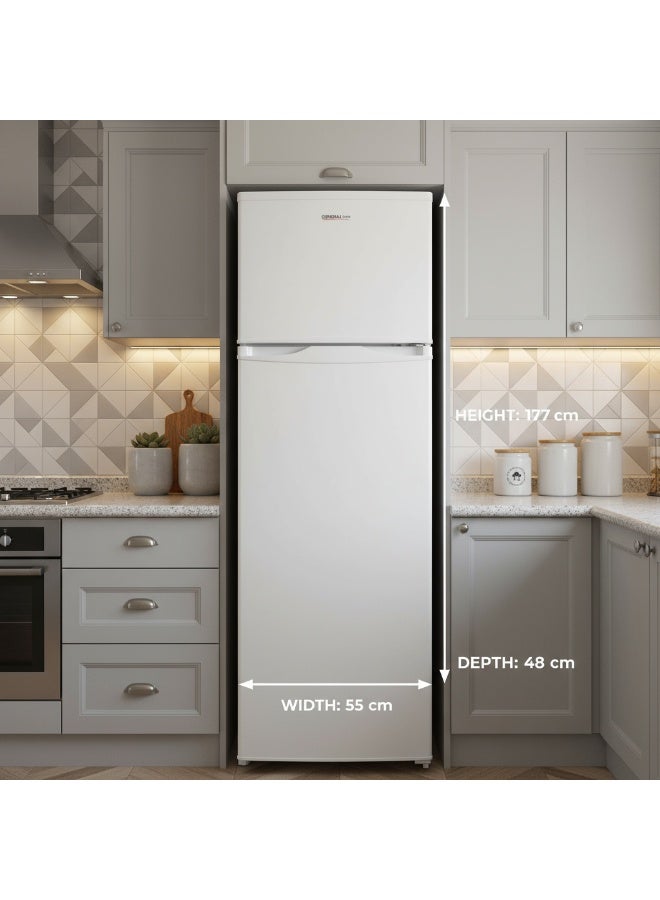 General Tech Double Door Refrigerator, 248L Capacity, White, Energy Star Rated, Glass Shelves - Image 4