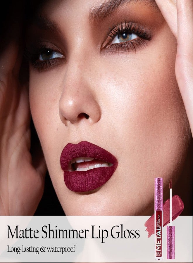 بوبين أحمر شفاه سائل معدني من بوبين، أحمر شفاه مطفي، أحمر شفاه لامع لؤلؤي، ملمع شفاه عالي الصبغة، يدوم طويلاً، غير لزج، مكياج شفاه للنساء والفتيات - Image 5