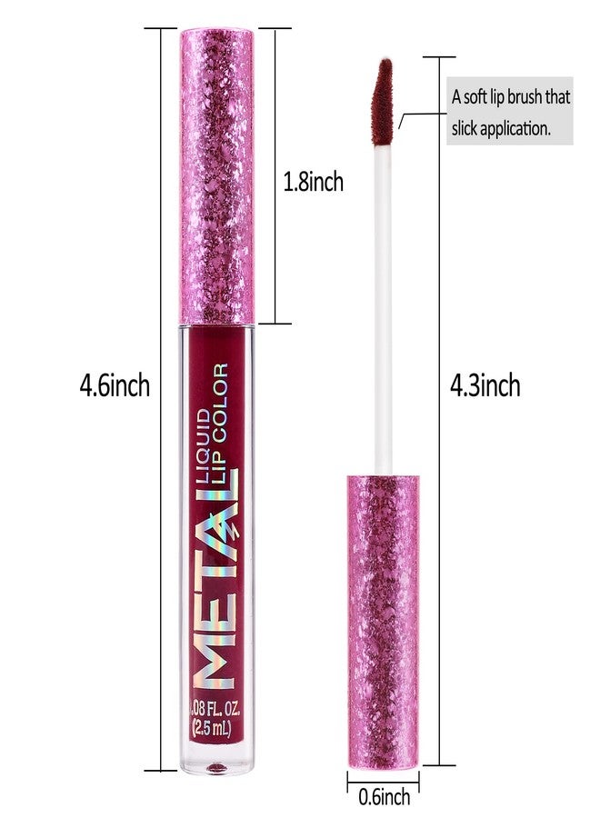 بوبين أحمر شفاه سائل معدني من بوبين، أحمر شفاه مطفي، أحمر شفاه لامع لؤلؤي، ملمع شفاه عالي الصبغة، يدوم طويلاً، غير لزج، مكياج شفاه للنساء والفتيات - Image 4