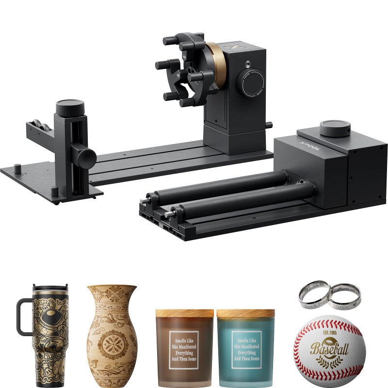 xTool RA3 Worlds First Smart MagSwap Rotary for xTool P3 F2 Ultra F1 Ultra F2 Laser Engraver 360 LiDAR Mapping Alignment Intelligent Rotary that Masters Engraving on Rings Tumblers Ornaments - Image 2