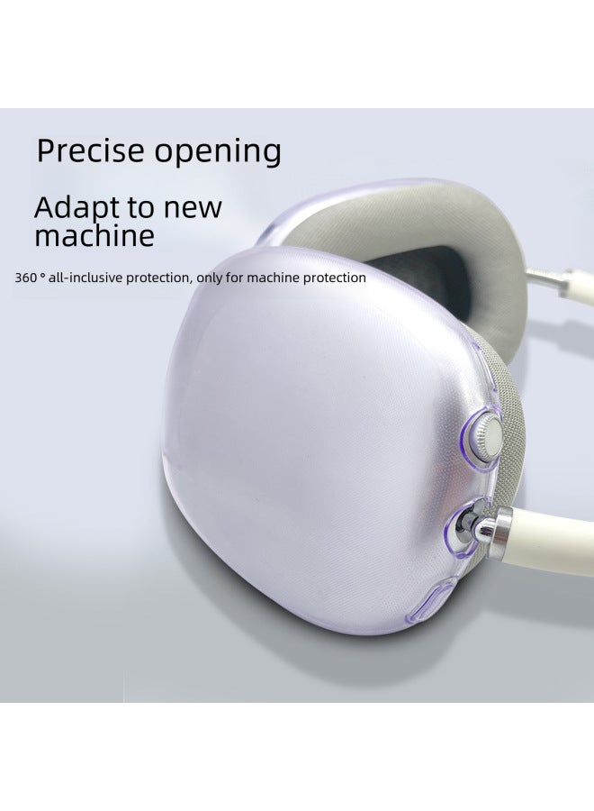 Applicable To Apple Air Pods Max Bluetooth Wireless Headset Transparent Soft Shell Headset Transparent Protective Cover-Color:light Blue/outer Earmuffs-Model:Air Pods Max Naked  - Image 3