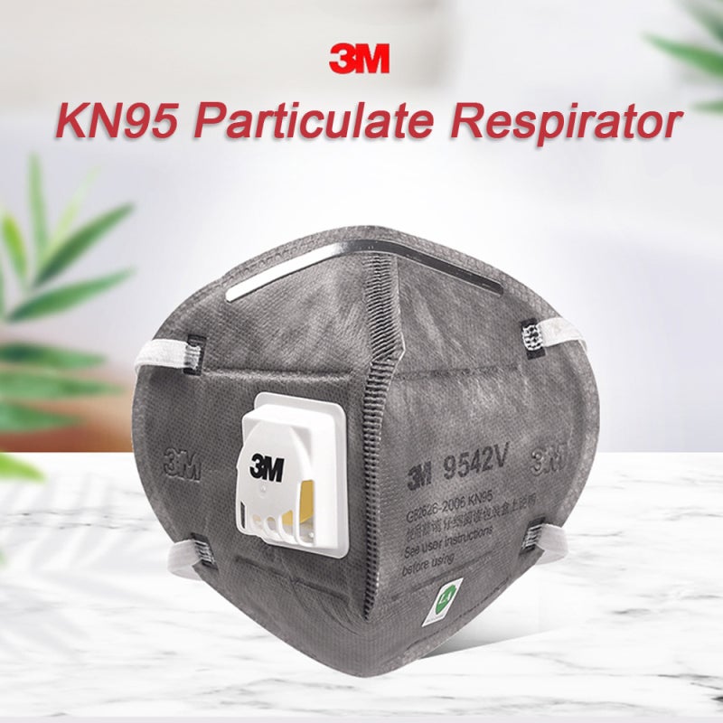 KN95 Respirator 1PC Grey - 95% Filtration Efficiency With Exhalation Valve Smog Mask - Adjustable Nose Clip Foldable Breathable Mask for Industrial Dusty Operations, PM2.5 Protection - Image 3